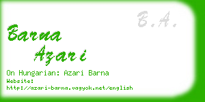 barna azari business card